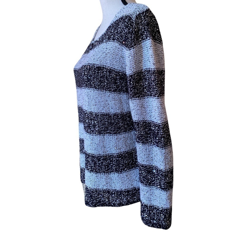 Rafaella Petite Striped Knit Sweater  Pullover Casual Relaxed Fit women Medium - Picture 4 of 10